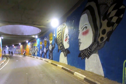 Noite Ilustrada – a whole tunnel graffiti mural